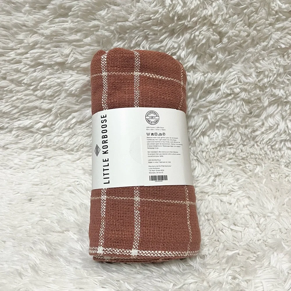 Little Korboose Woven Throw Blanket Plaid 60